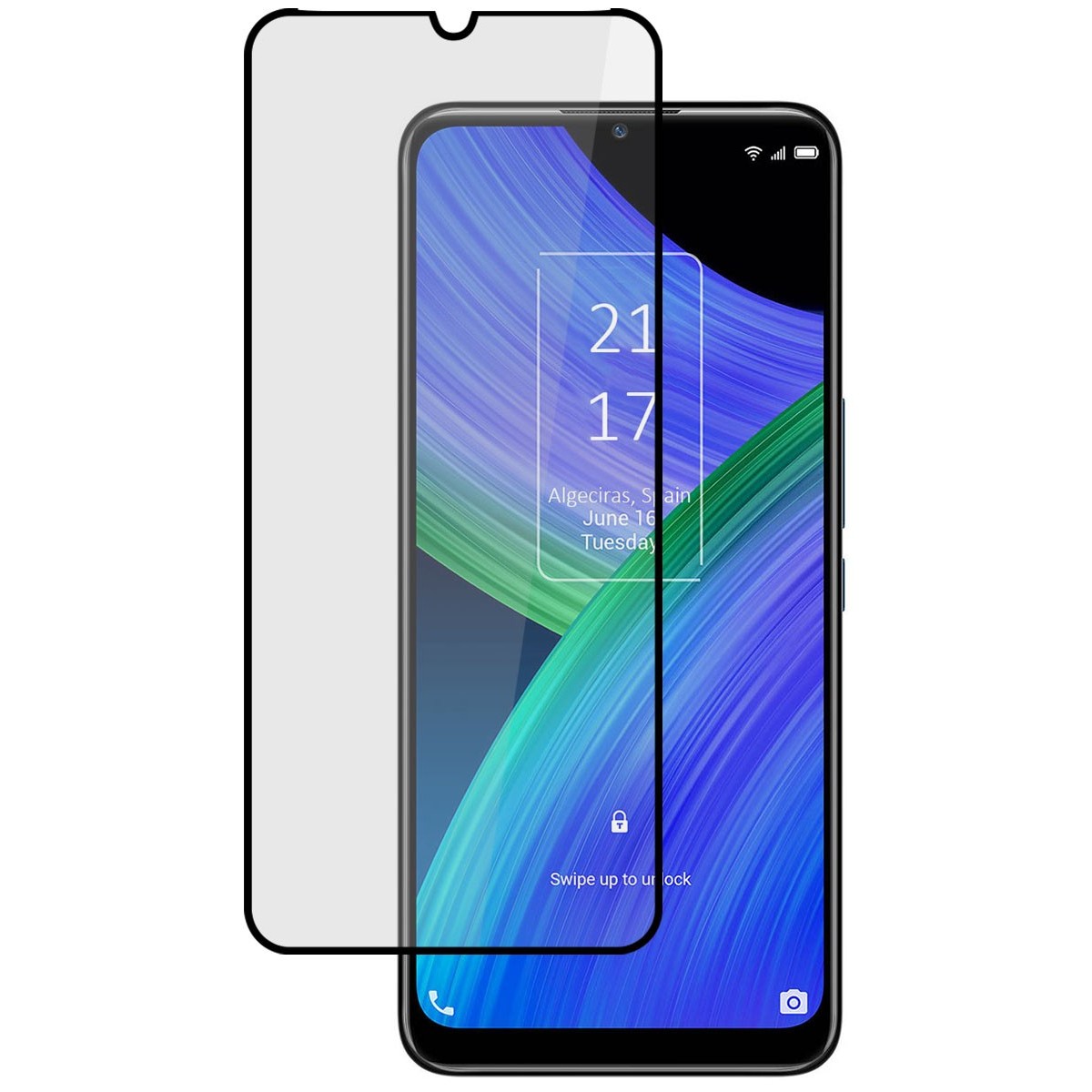 Protector Cristal Templado Completo 5D Full Glue Negro para TCL 20 R 5G Vidrio