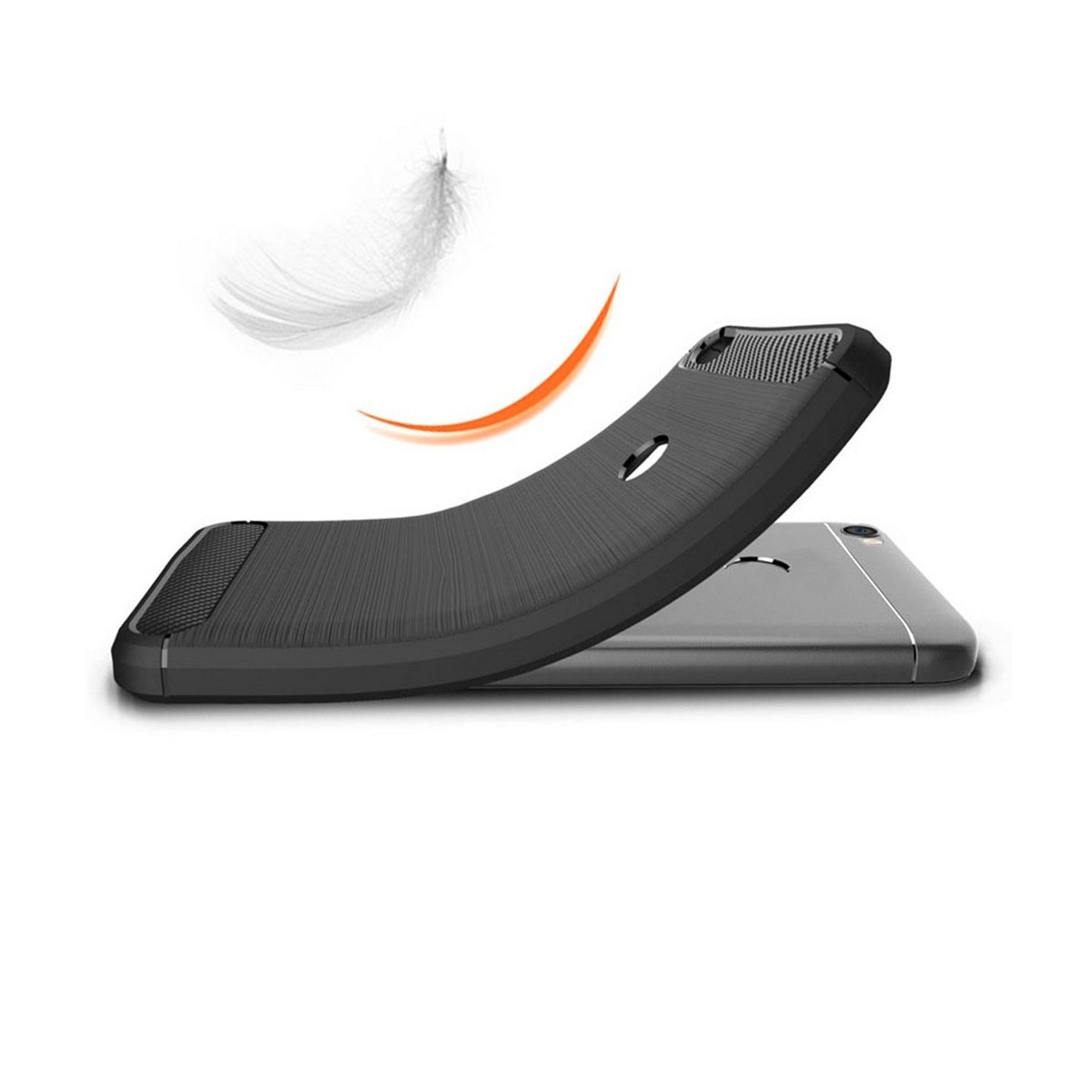 Funda Gel Tpu Tipo Carbon Negra para Xiaomi Redmi Note 5A Pro / 5A Prime