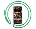 Funda Colgante Transparente para Realme 8i con Cordon Verde Agua