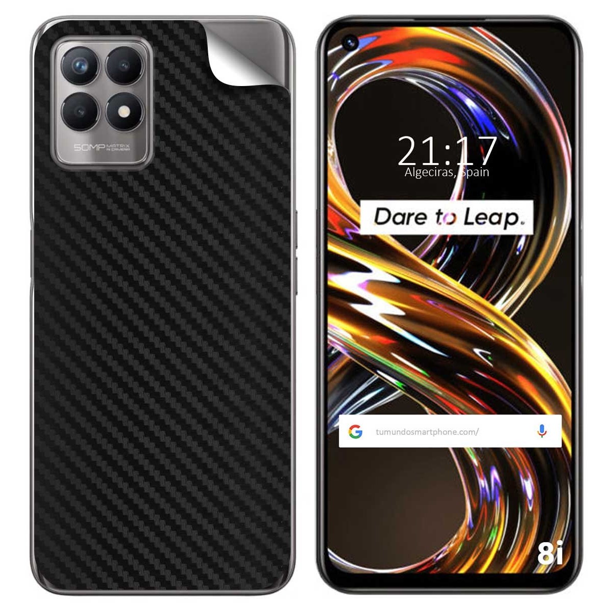 Pegatina Vinilo Autoadhesiva Textura Carbono para Realme 8i