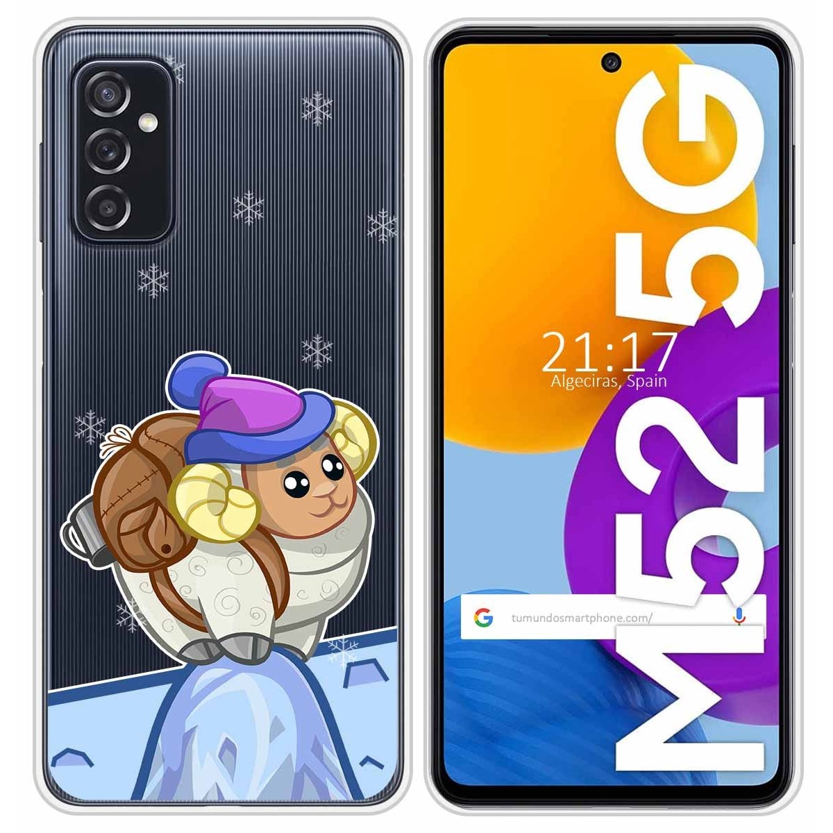 Funda Silicona Transparente para Samsung Galaxy M52 5G diseño Cabra Dibujos