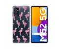 Funda Silicona Transparente para Samsung Galaxy M52 5G diseño Flamenco Dibujos