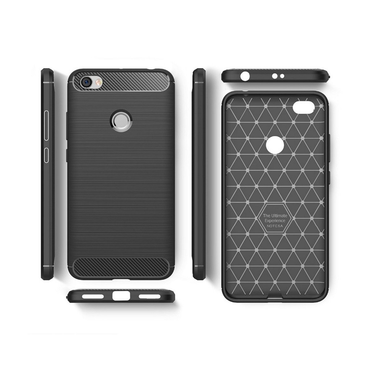 Funda Gel Tpu Tipo Carbon Negra para Xiaomi Redmi Note 5A Pro / 5A Prime