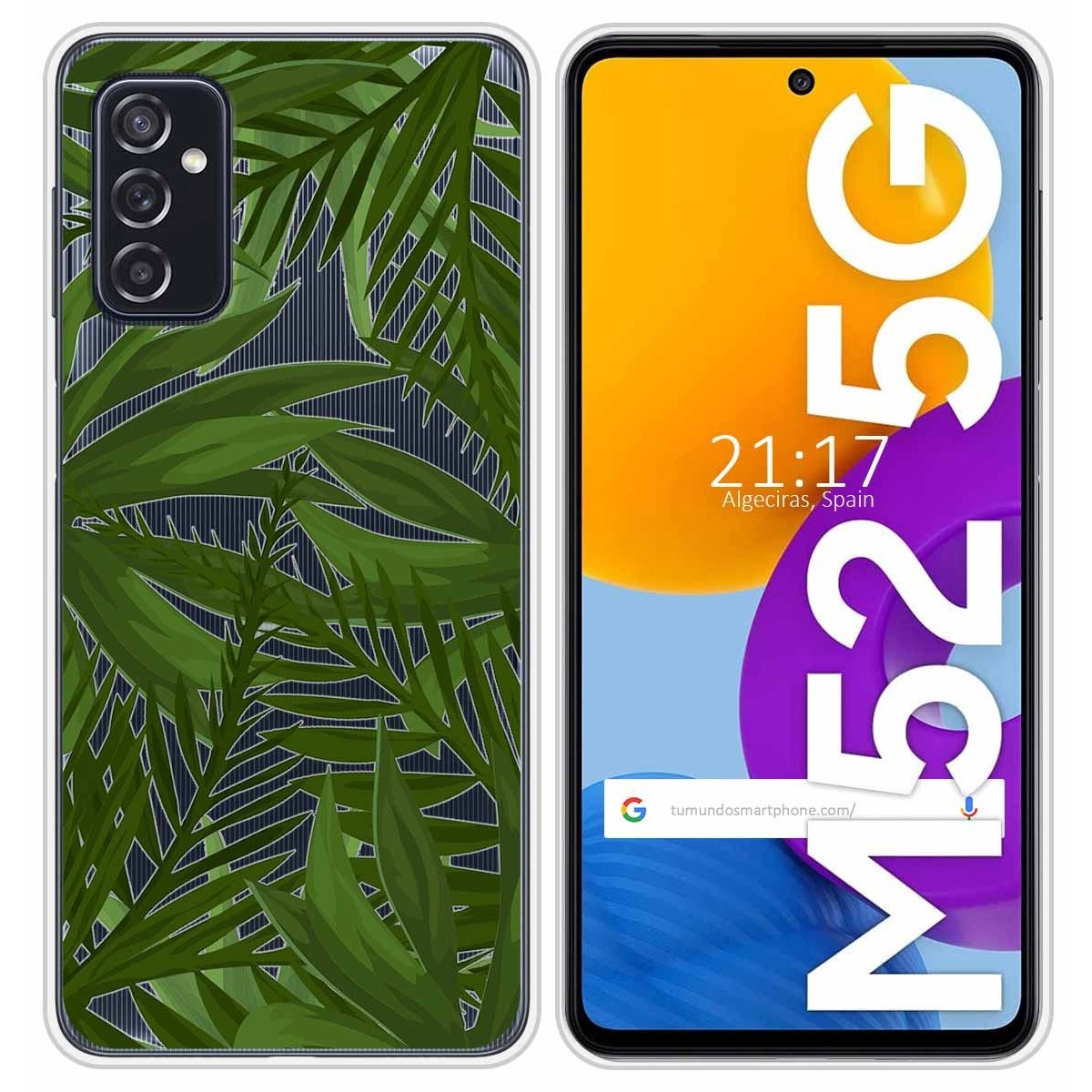 Funda Silicona Transparente para Samsung Galaxy M52 5G diseño Jungla Dibujos