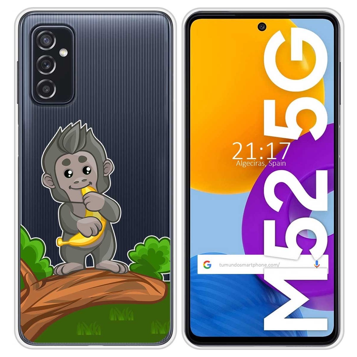 Funda Silicona Transparente para Samsung Galaxy M52 5G diseño Mono Dibujos