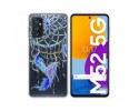 Funda Silicona Transparente para Samsung Galaxy M52 5G diseño Plumas Dibujos