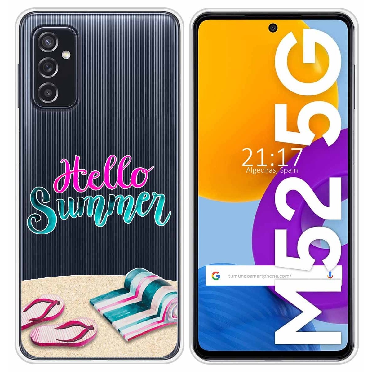Funda Silicona Transparente para Samsung Galaxy M52 5G diseño Summer Dibujos