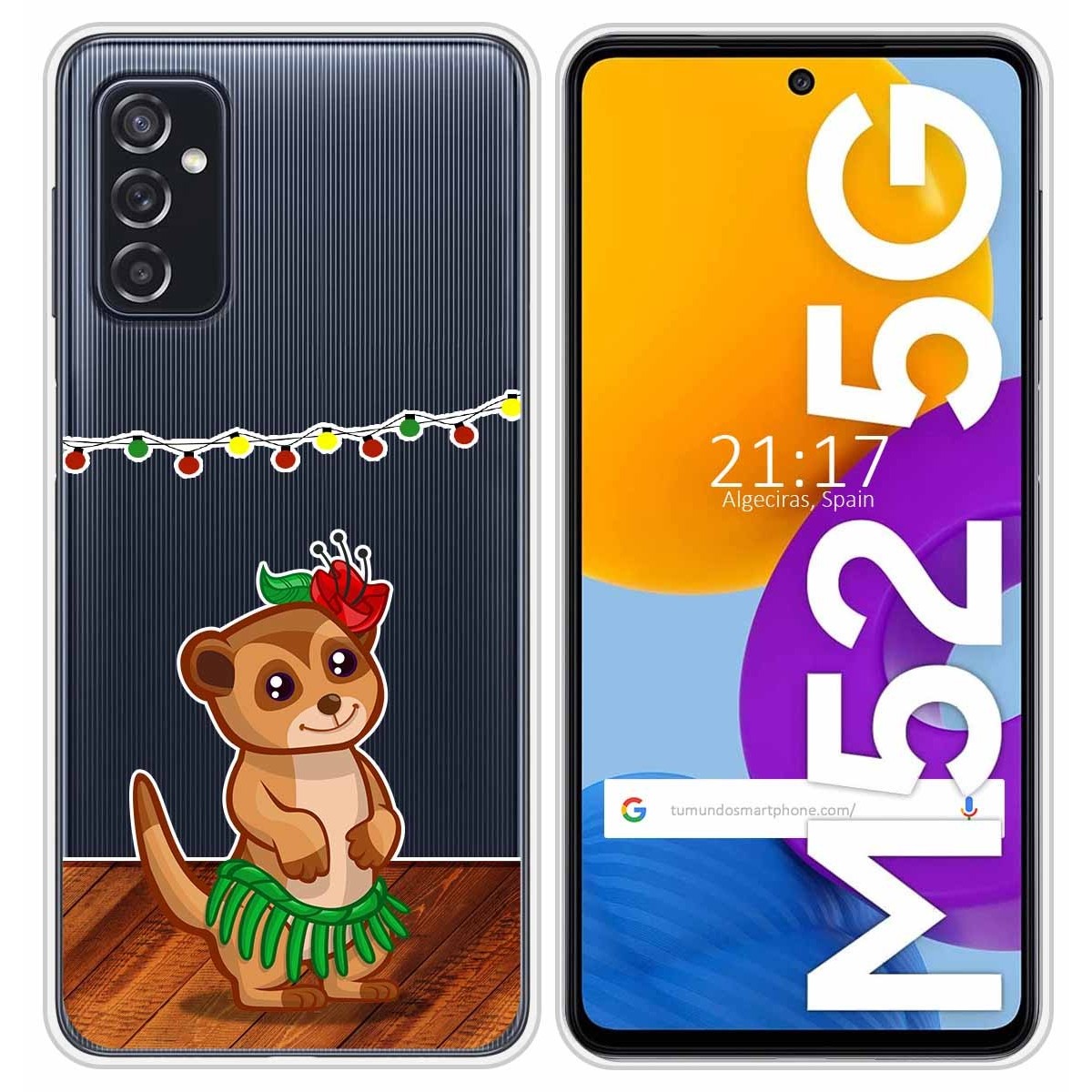 Funda Silicona Transparente para Samsung Galaxy M52 5G diseño Suricata Dibujos