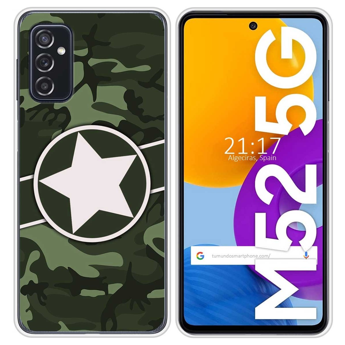 Funda Silicona para Samsung Galaxy M52 5G diseño Camuflaje 01 Dibujos