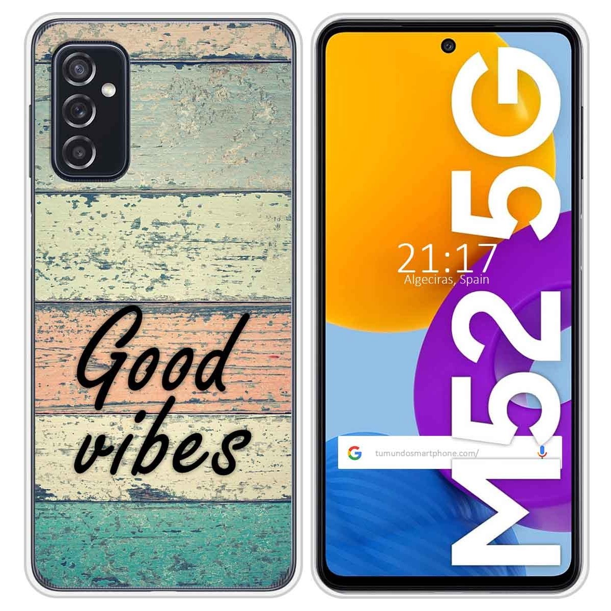 Funda Silicona para Samsung Galaxy M52 5G diseño Madera 01 Dibujos