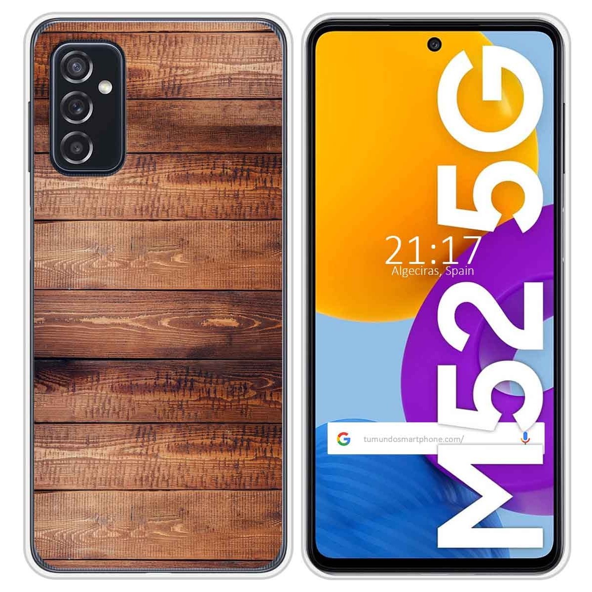 Funda Silicona para Samsung Galaxy M52 5G diseño Madera 02 Dibujos