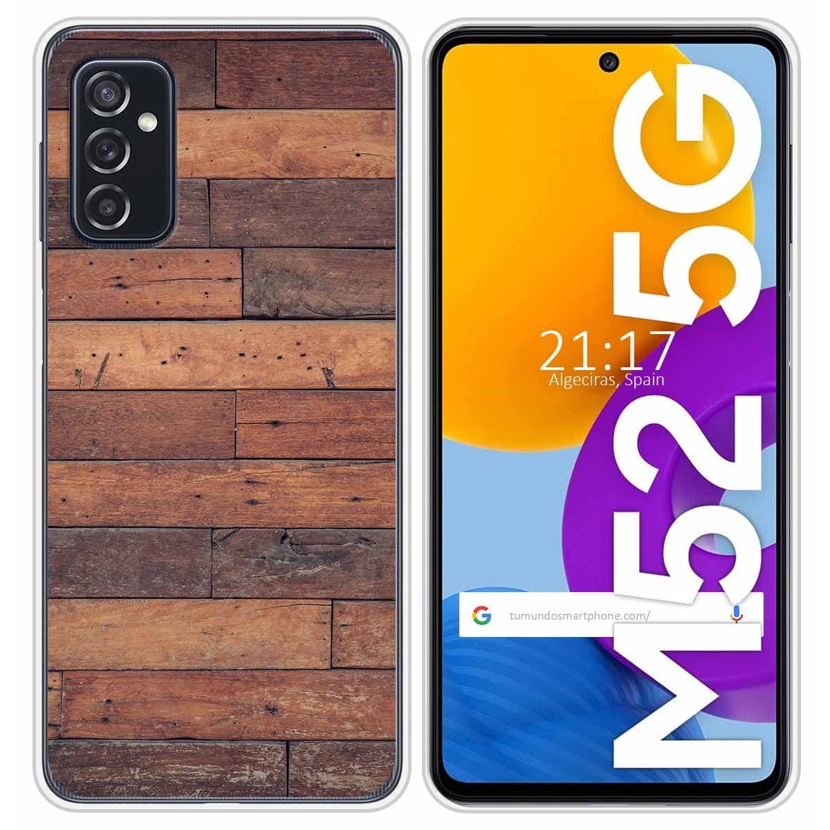Funda Silicona para Samsung Galaxy M52 5G diseño Madera 03 Dibujos