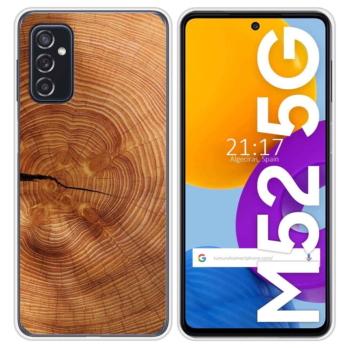 Funda Silicona para Samsung Galaxy M52 5G diseño Madera 04 Dibujos