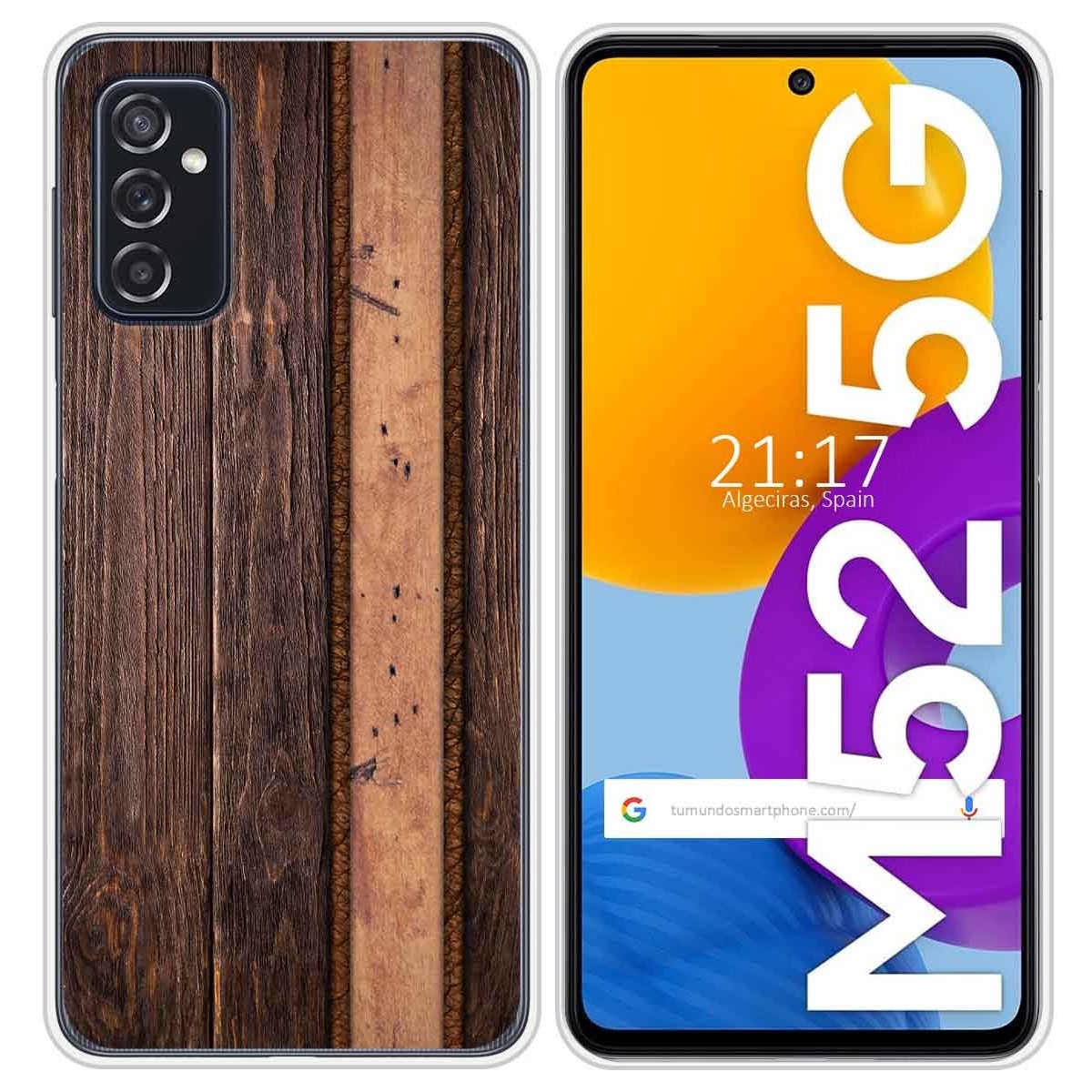 Funda Silicona para Samsung Galaxy M52 5G diseño Madera 05 Dibujos