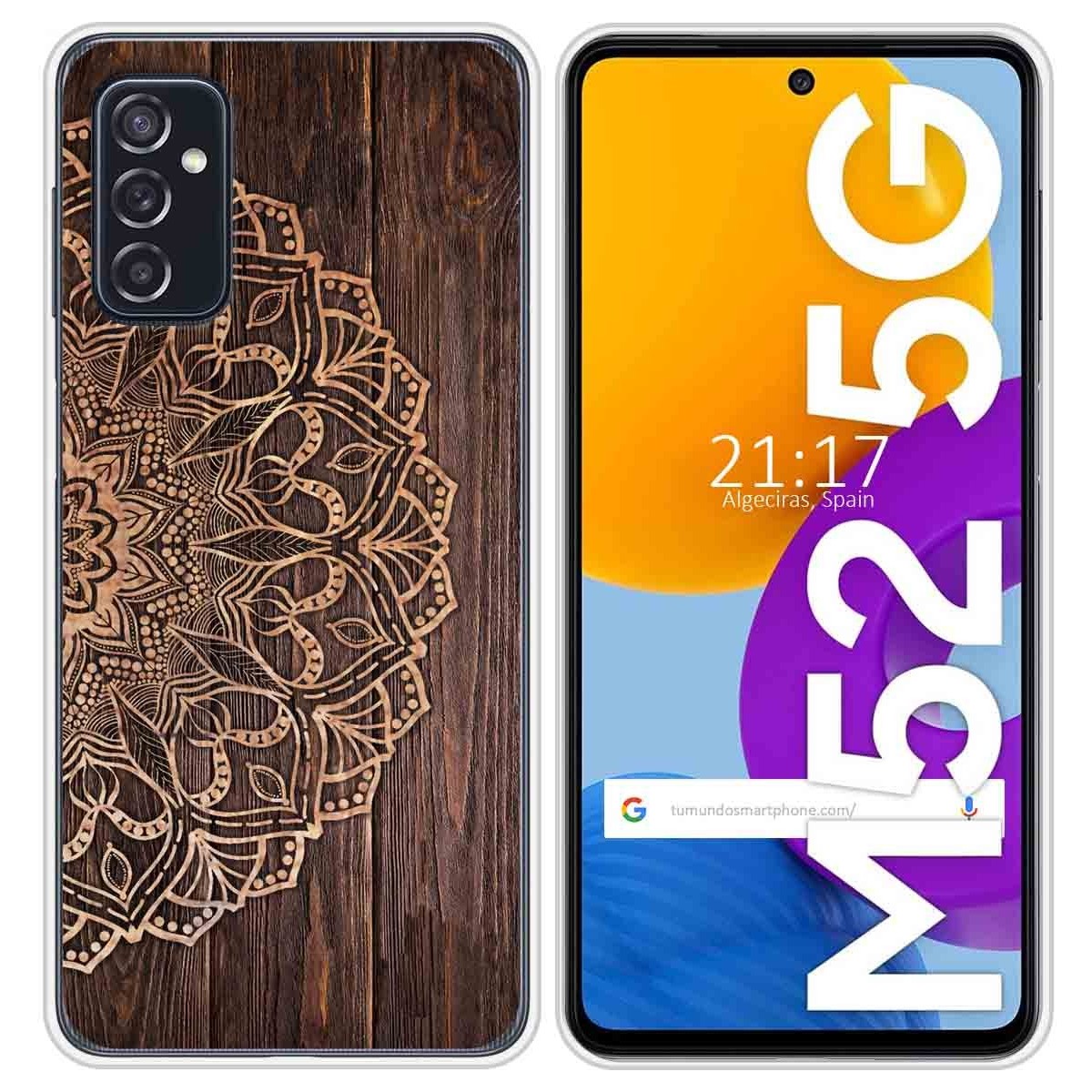 Funda Silicona para Samsung Galaxy M52 5G diseño Madera 06 Dibujos