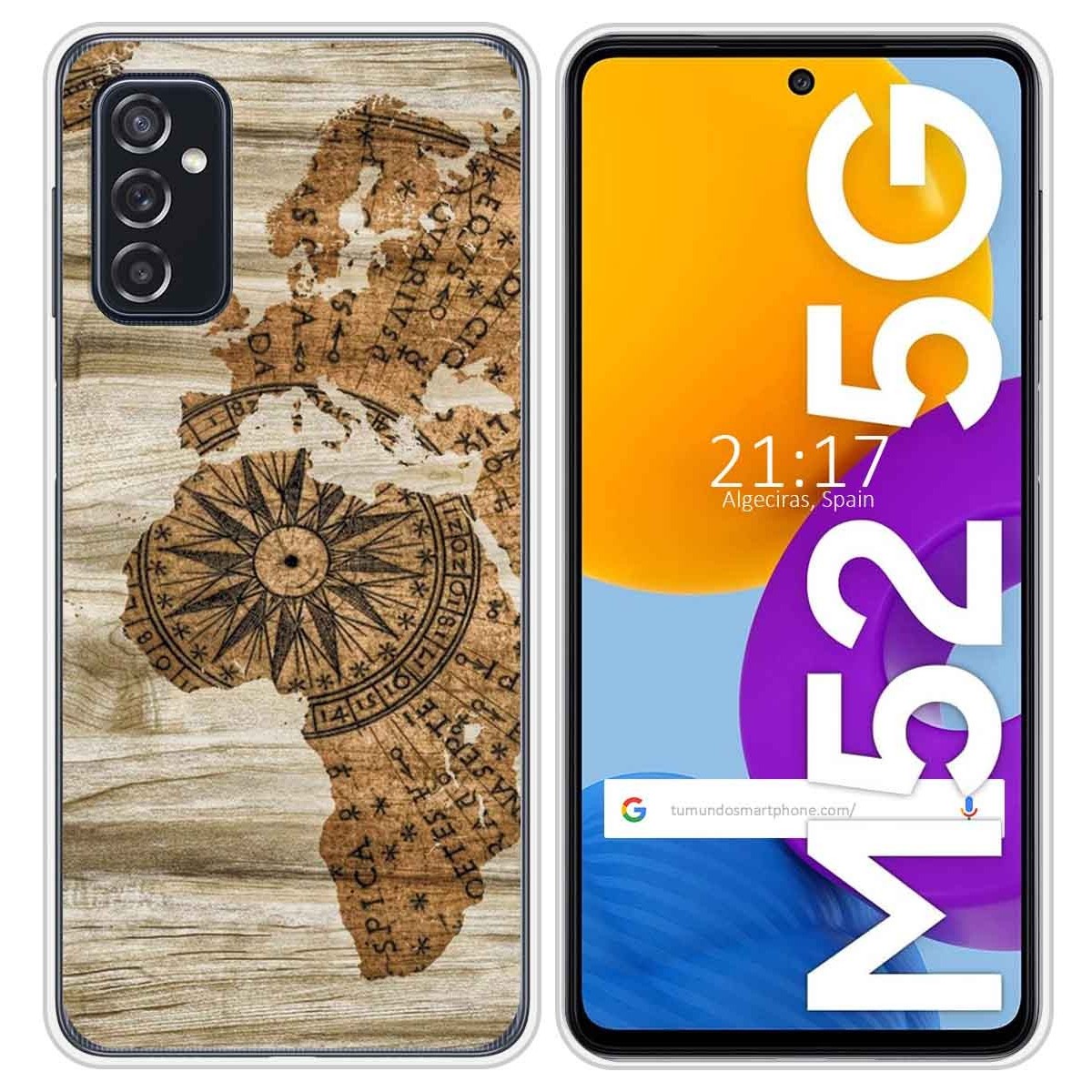 Funda Silicona para Samsung Galaxy M52 5G diseño Madera 07 Dibujos