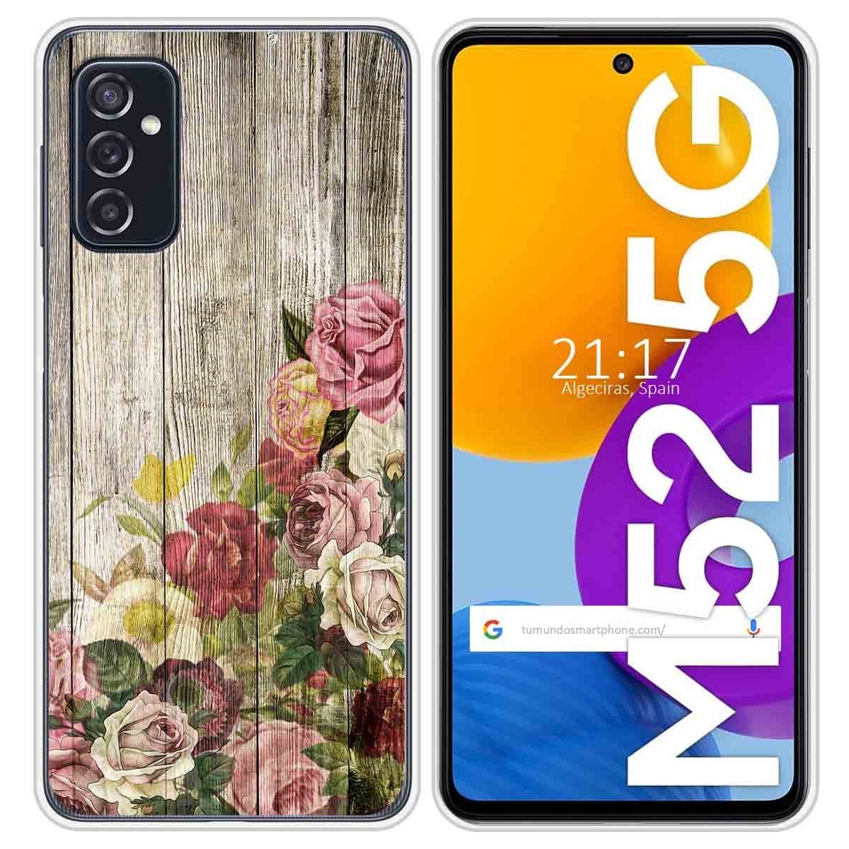 Funda Silicona para Samsung Galaxy M52 5G diseño Madera 08 Dibujos