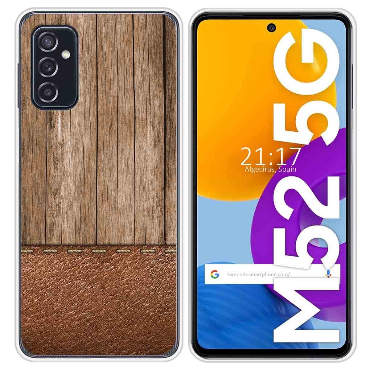 Funda Silicona para Samsung Galaxy M52 5G diseño Madera 09 Dibujos