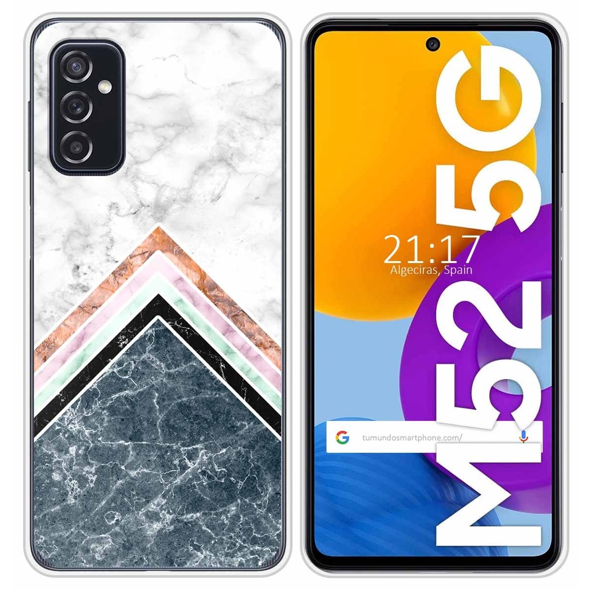Funda Silicona para Samsung Galaxy M52 5G diseño Mármol 05 Dibujos