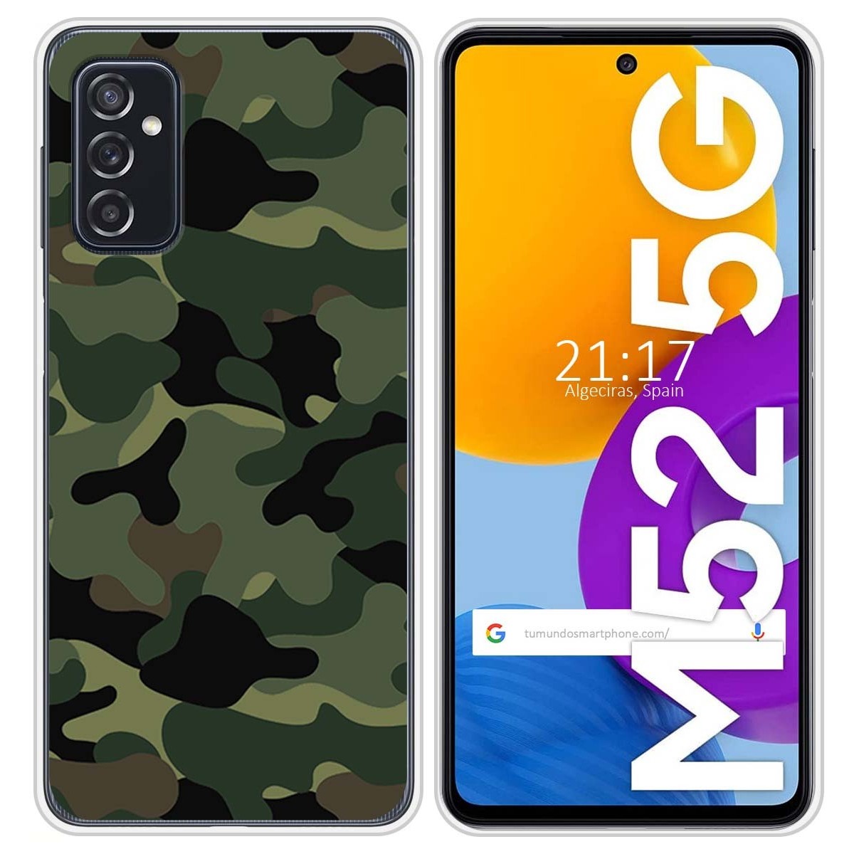 Funda Silicona para Samsung Galaxy M52 5G diseño Camuflaje Dibujos