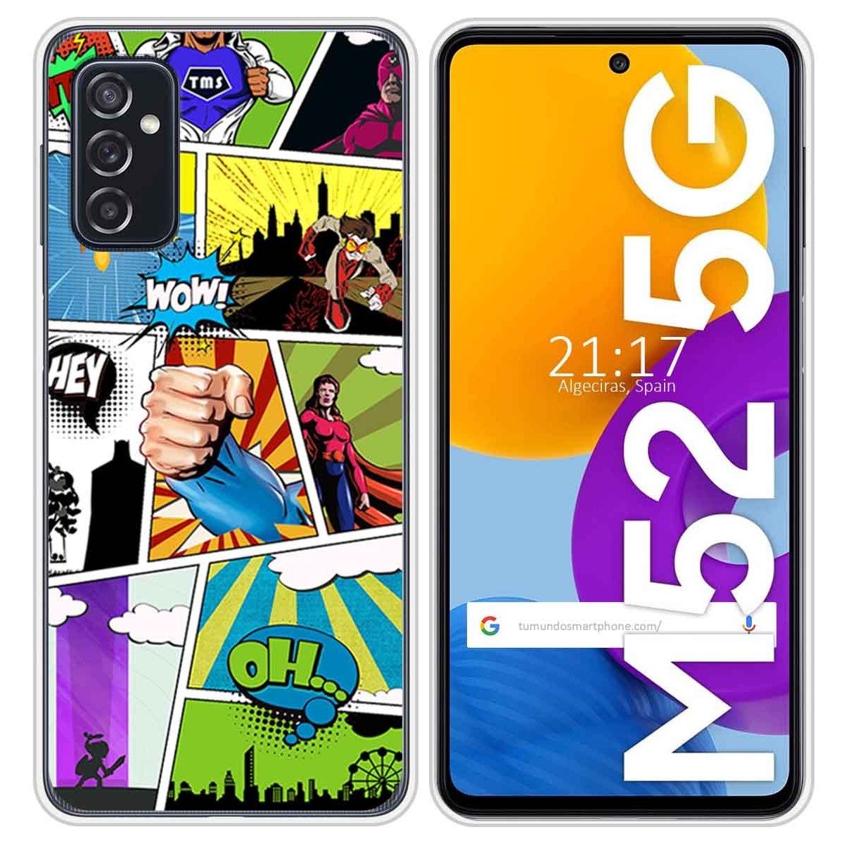 Funda Silicona para Samsung Galaxy M52 5G diseño Comic Dibujos