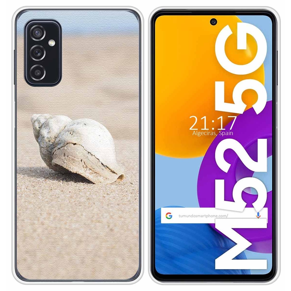 Funda Silicona para Samsung Galaxy M52 5G diseño Concha Dibujos