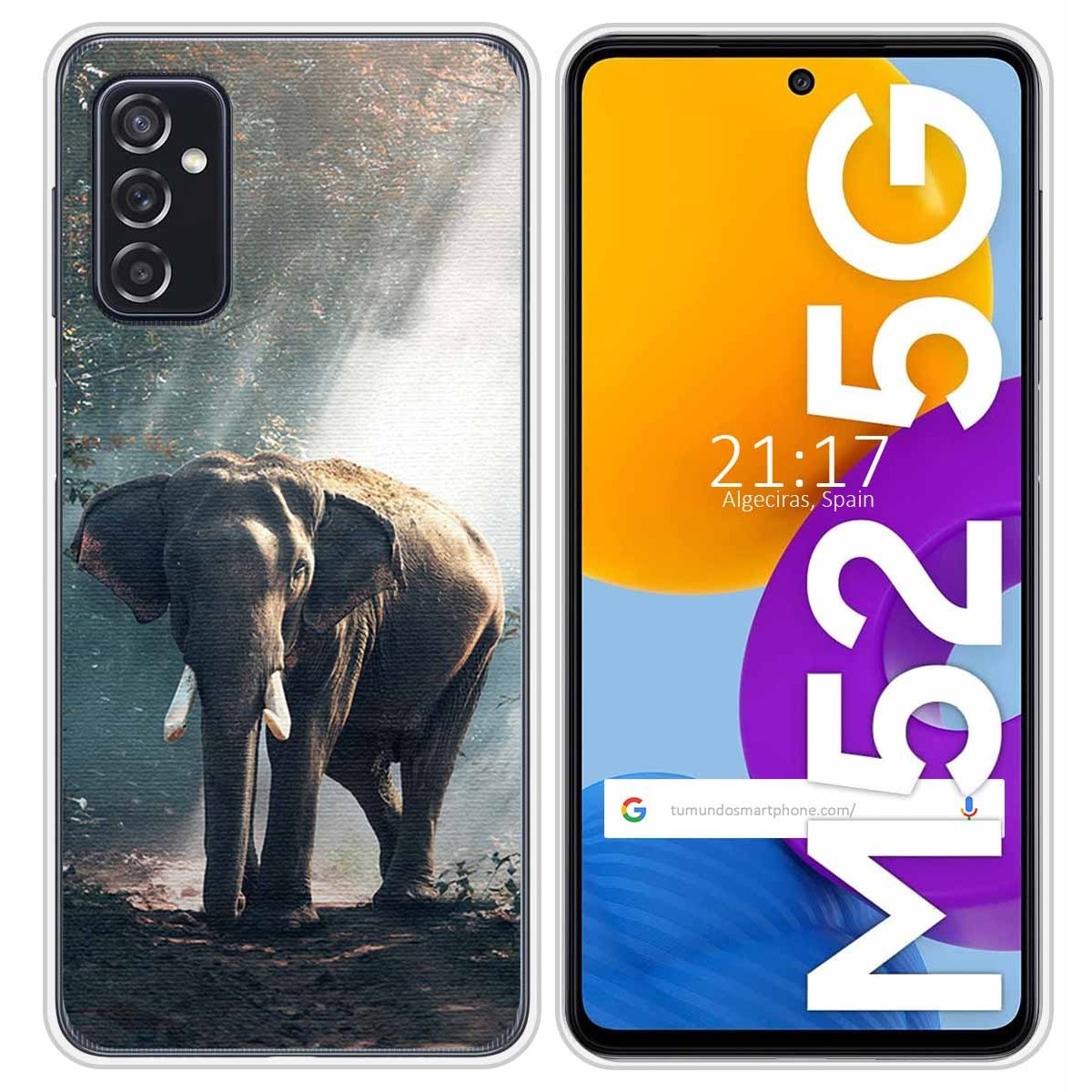 Funda Silicona para Samsung Galaxy M52 5G diseño Elefante Dibujos