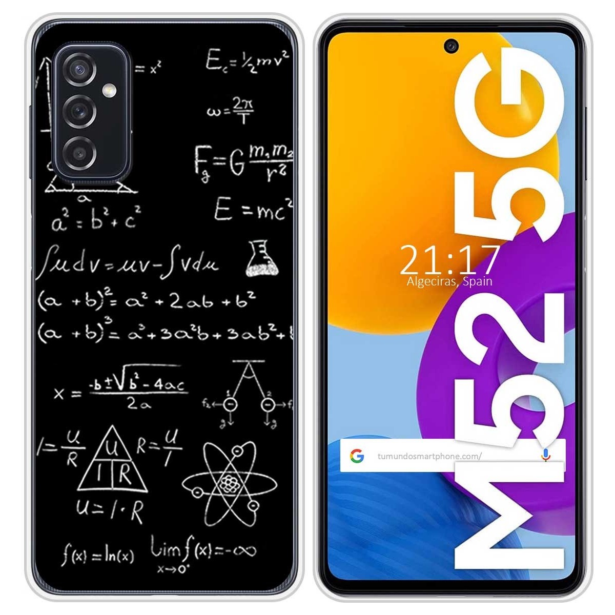 Funda Silicona para Samsung Galaxy M52 5G diseño Formulas Dibujos