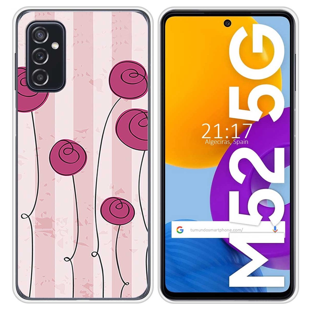 Funda Silicona para Samsung Galaxy M52 5G diseño Flores Vintage Dibujos