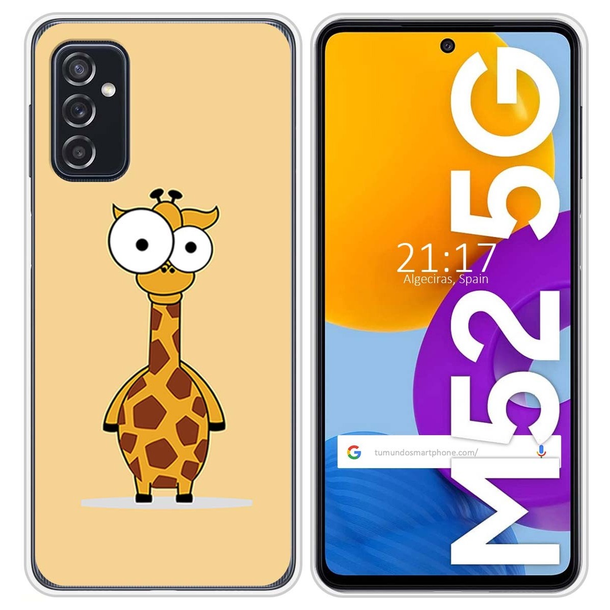 Funda Silicona para Samsung Galaxy M52 5G diseño Jirafa Dibujos