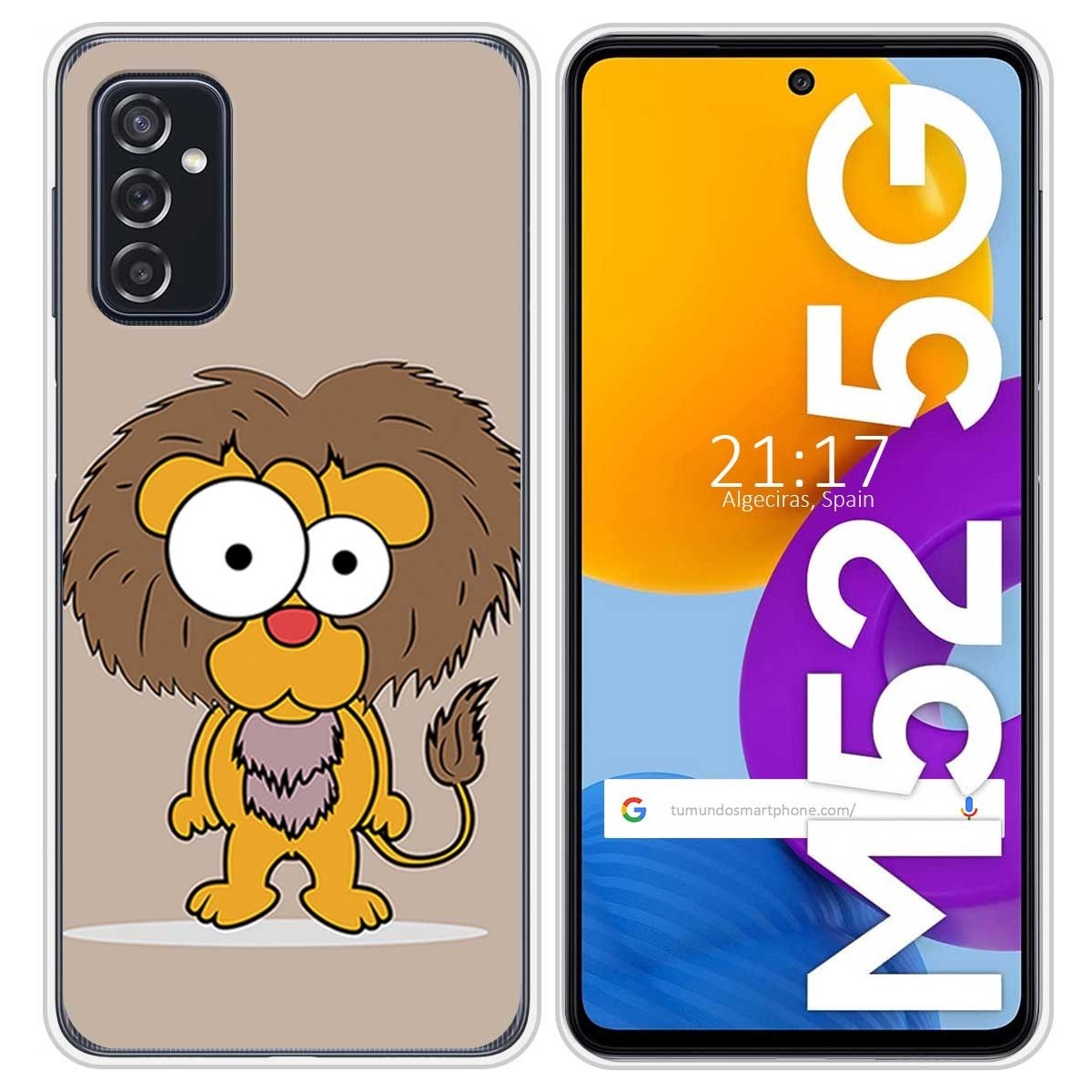 Funda Silicona para Samsung Galaxy M52 5G diseño Leon Dibujos