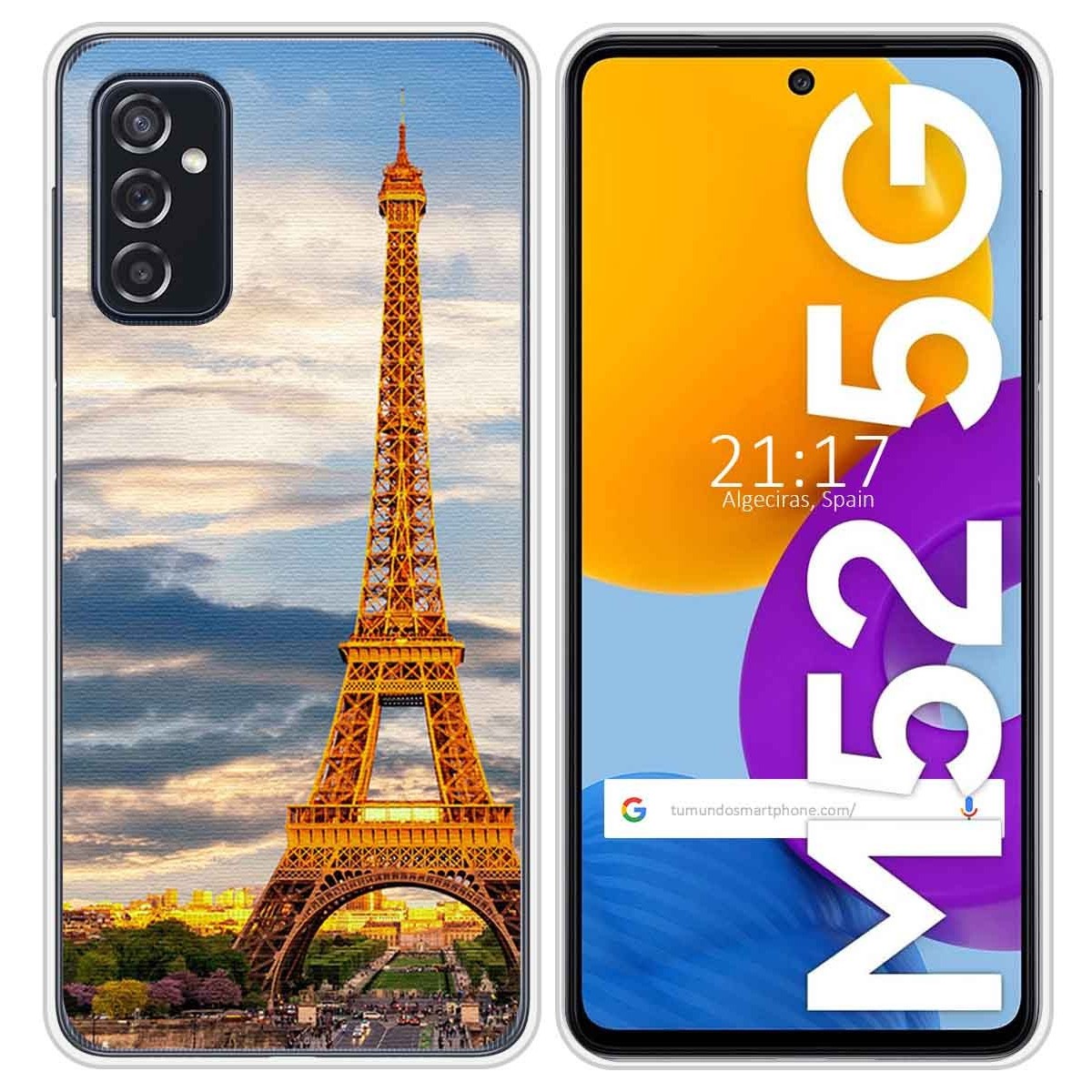 Funda Silicona para Samsung Galaxy M52 5G diseño Paris Dibujos