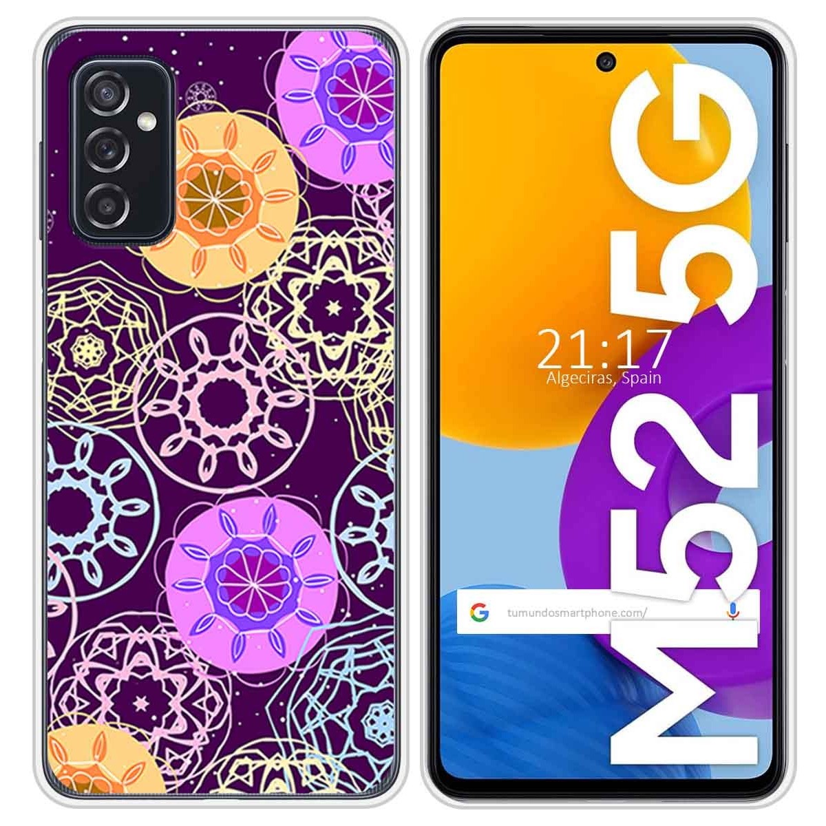 Funda Silicona para Samsung Galaxy M52 5G diseño Radial Dibujos