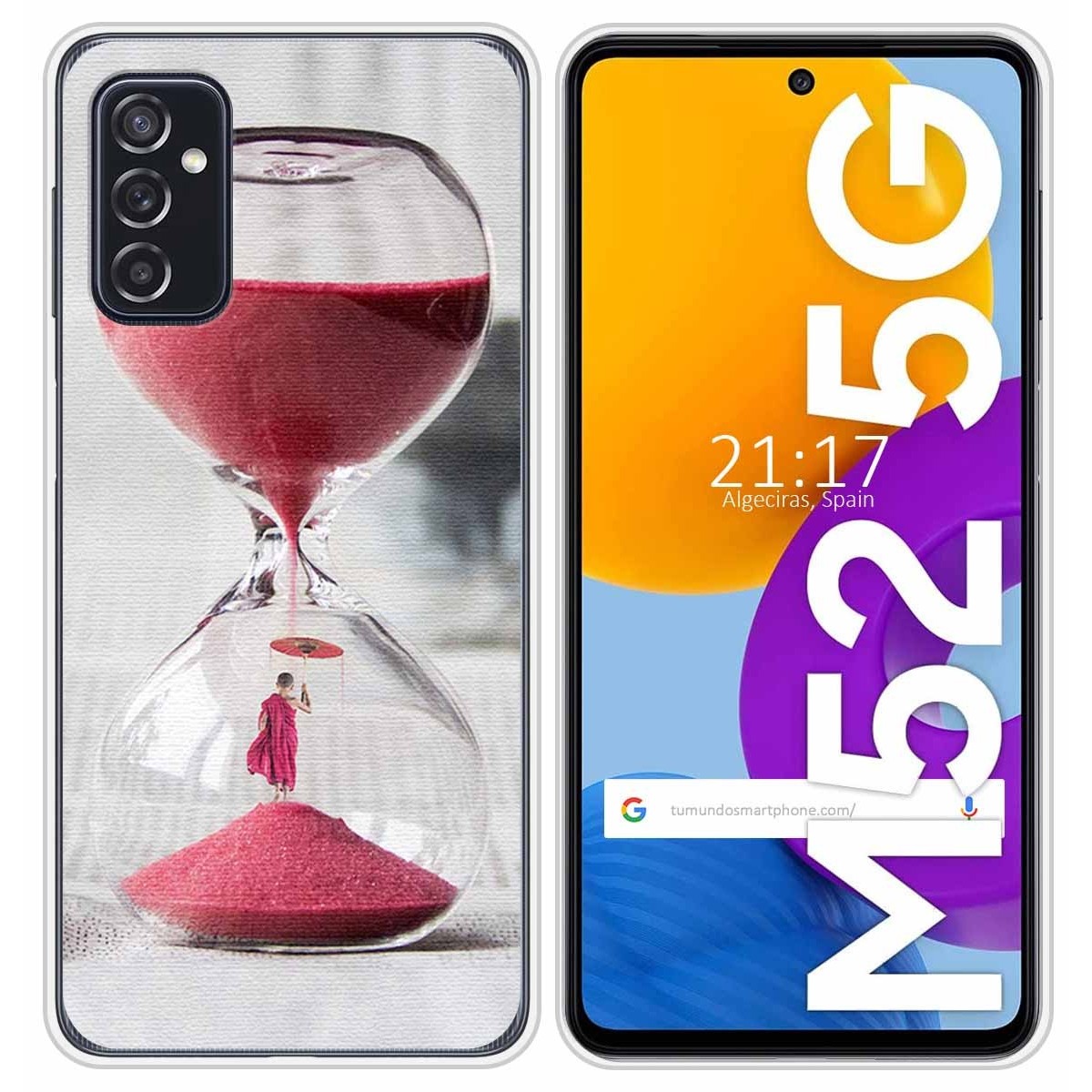 Funda Silicona para Samsung Galaxy M52 5G diseño Reloj Dibujos