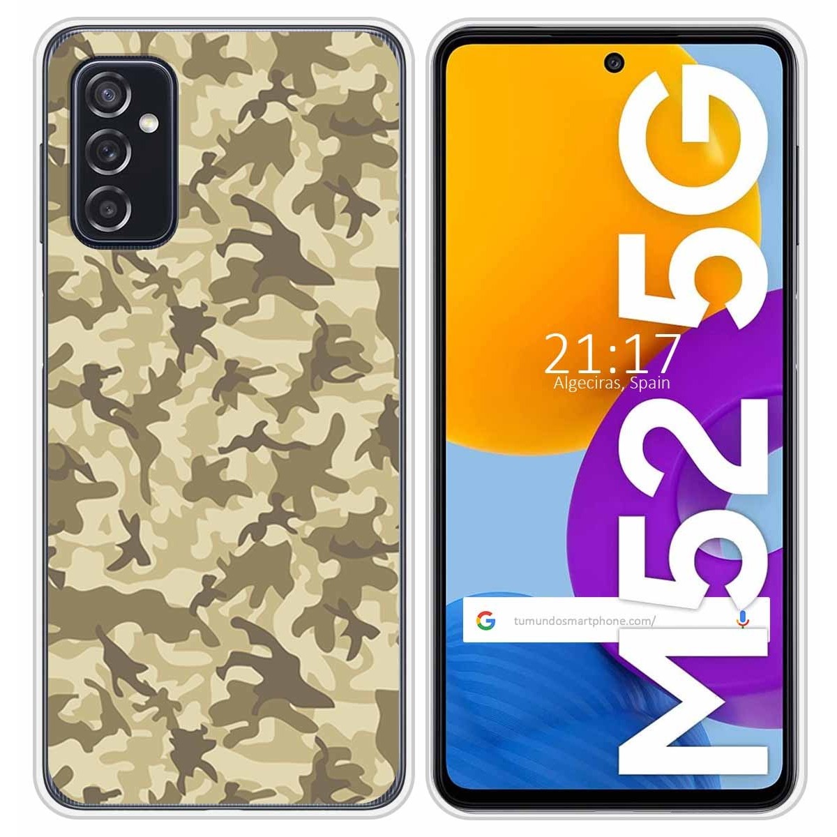 Funda Silicona para Samsung Galaxy M52 5G diseño Sand Camuflaje Dibujos