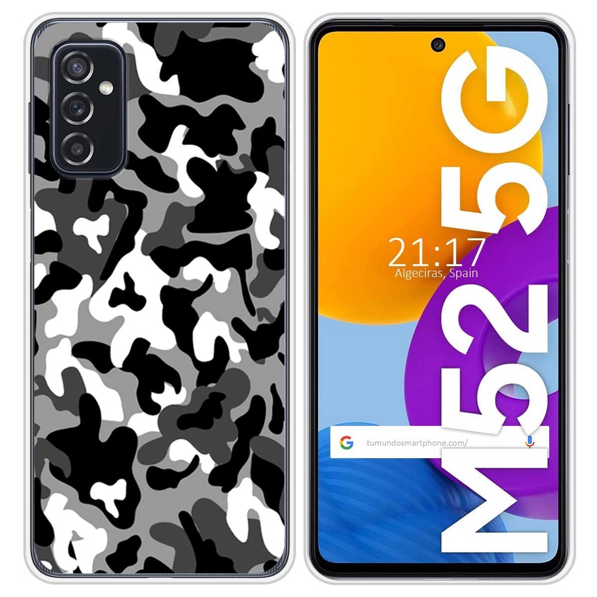 Funda Silicona para Samsung Galaxy M52 5G diseño Snow Camuflaje Dibujos