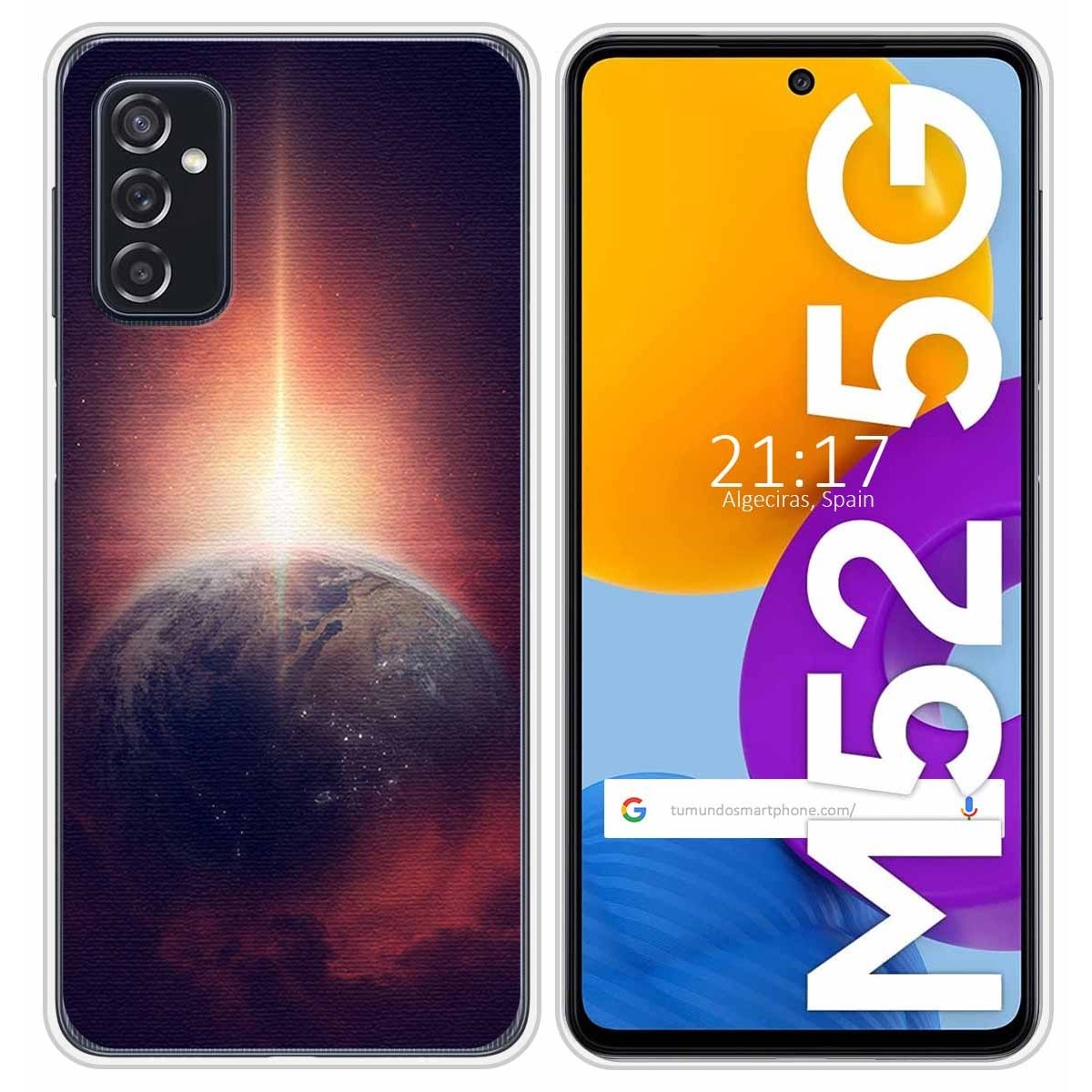 Funda Silicona para Samsung Galaxy M52 5G diseño Tierra Dibujos