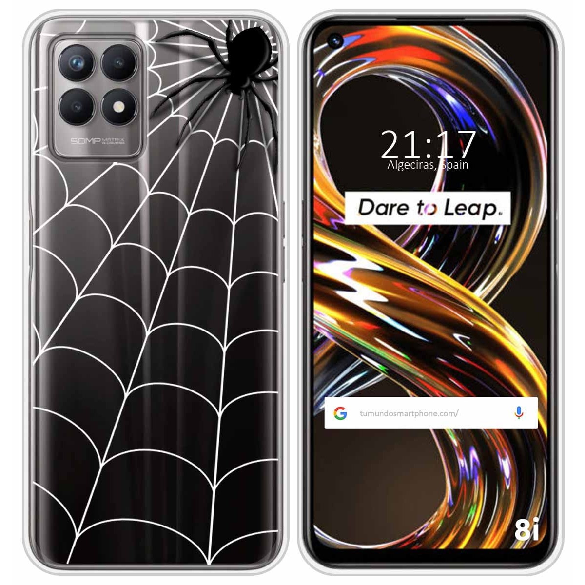 Funda Silicona Transparente para Realme 8i diseño Araña Dibujos