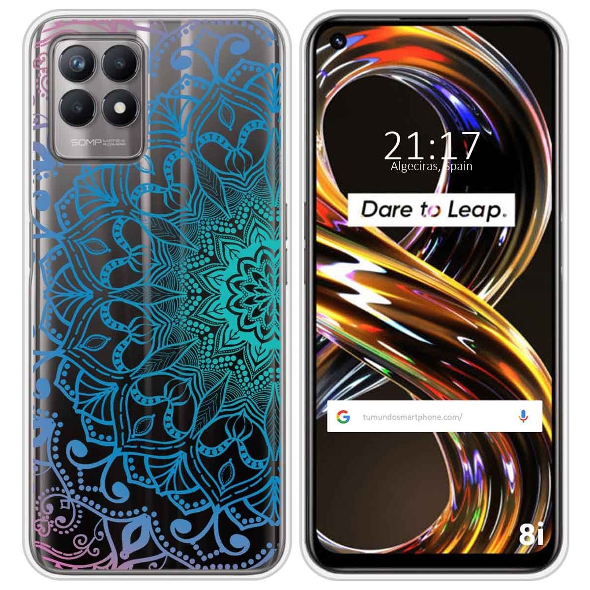 Funda Silicona Transparente para Realme 8i diseño Mandala Dibujos
