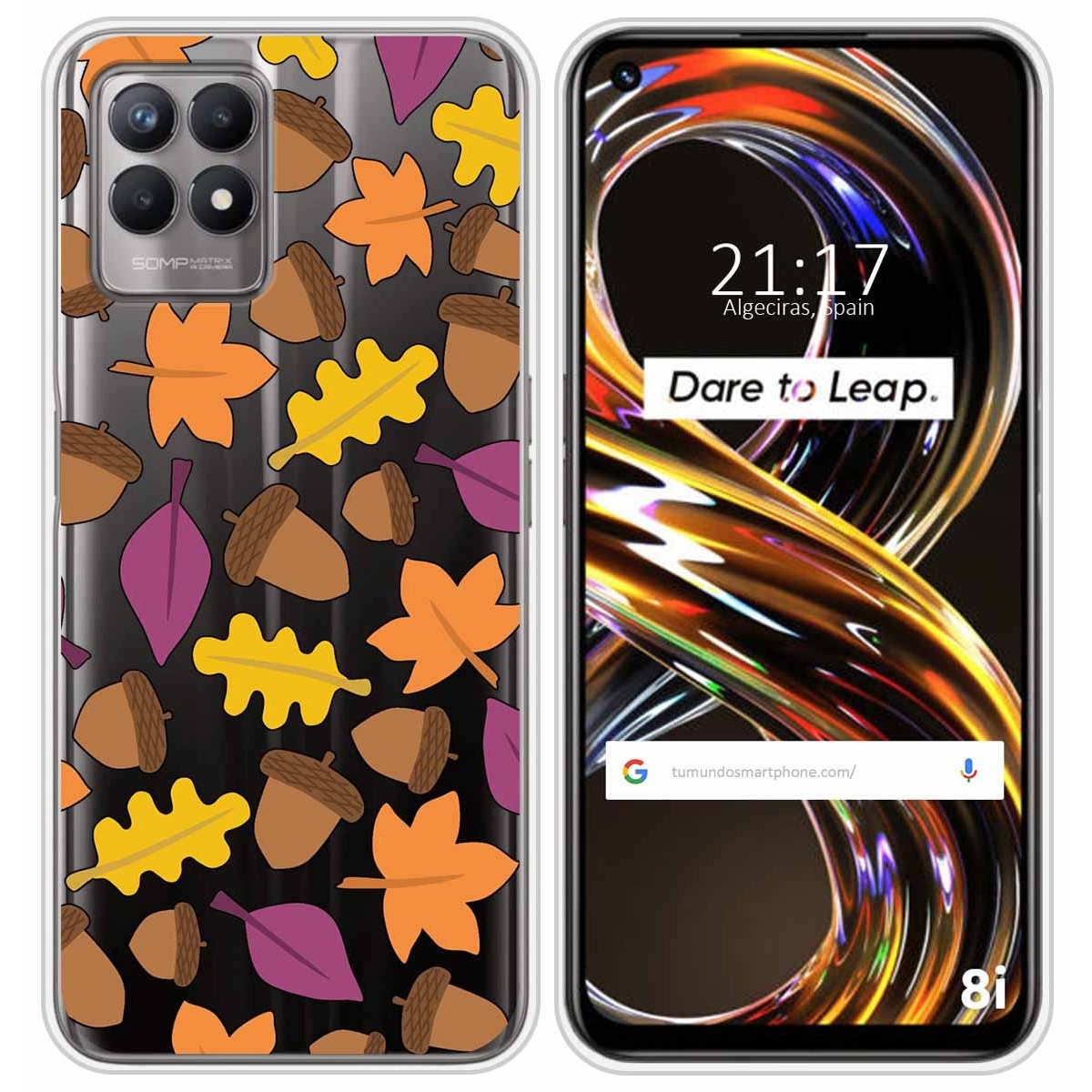 Funda Silicona Transparente para Realme 8i diseño Otoño Dibujos