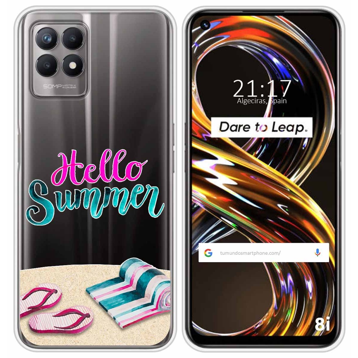 Funda Silicona Transparente para Realme 8i diseño Summer Dibujos