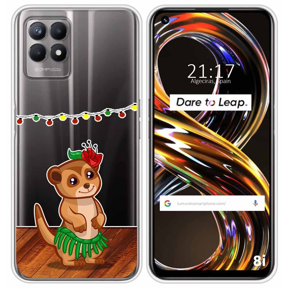 Funda Silicona Transparente para Realme 8i diseño Suricata Dibujos