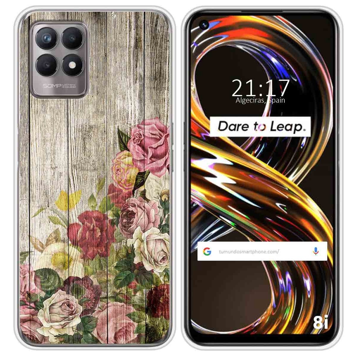 Funda Silicona para Realme 8i diseño Madera 08 Dibujos