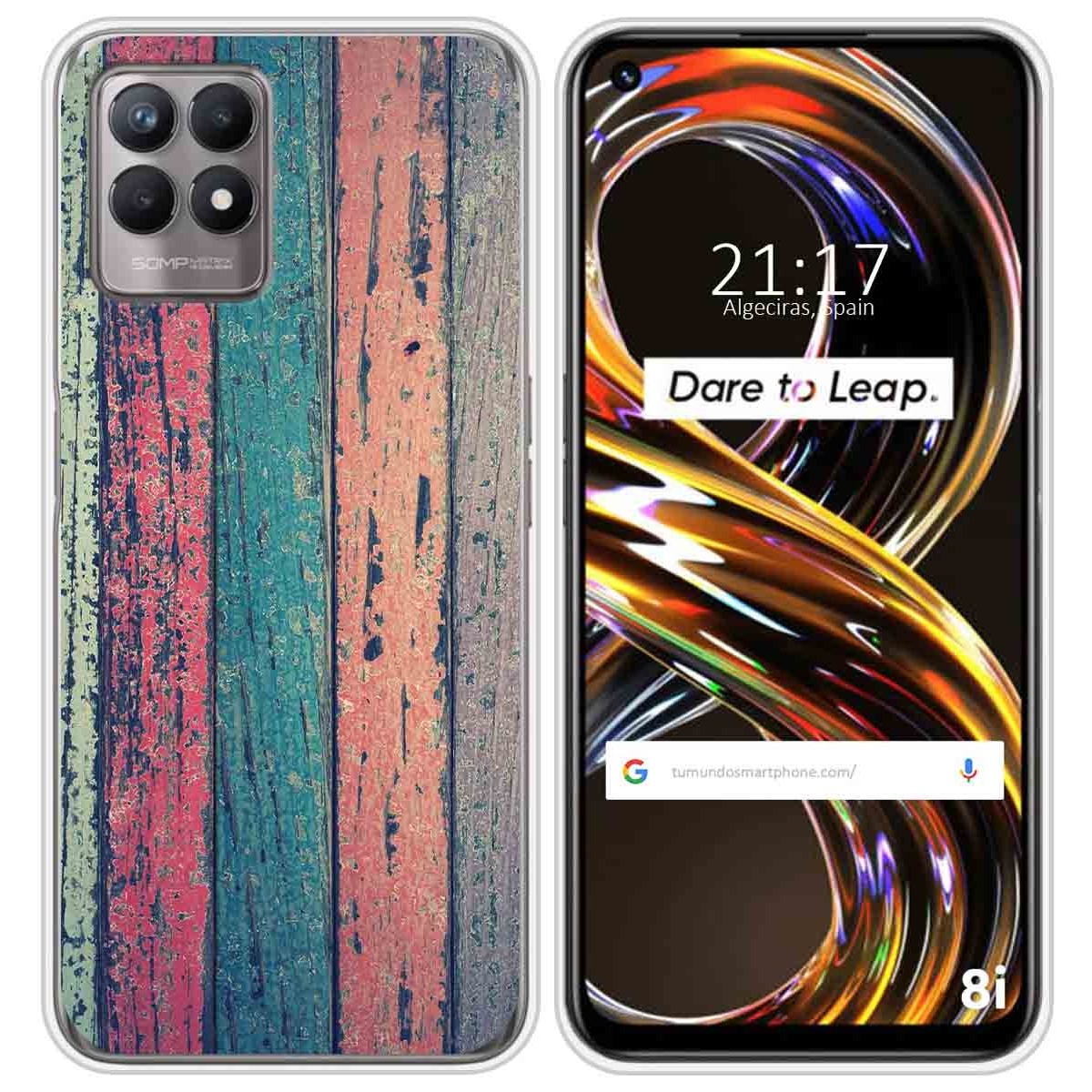 Funda Silicona para Realme 8i diseño Madera 10 Dibujos