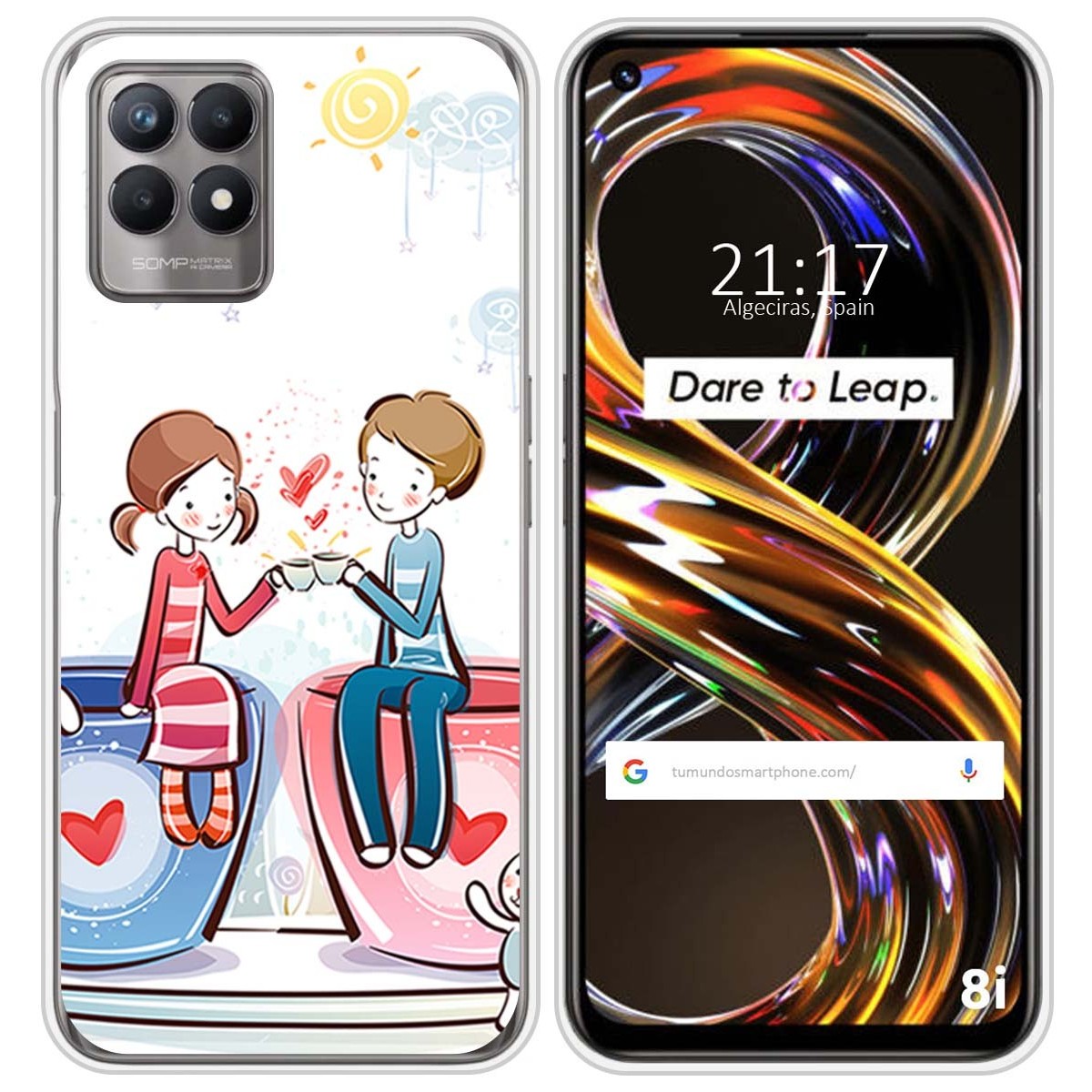 Funda Silicona para Realme 8i diseño Café Dibujos