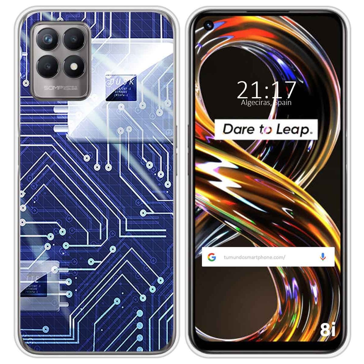Funda Silicona para Realme 8i diseño Circuito Dibujos