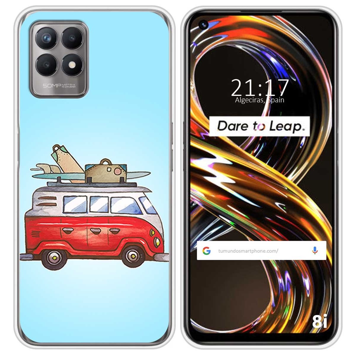 Funda Silicona para Realme 8i diseño Furgoneta Dibujos