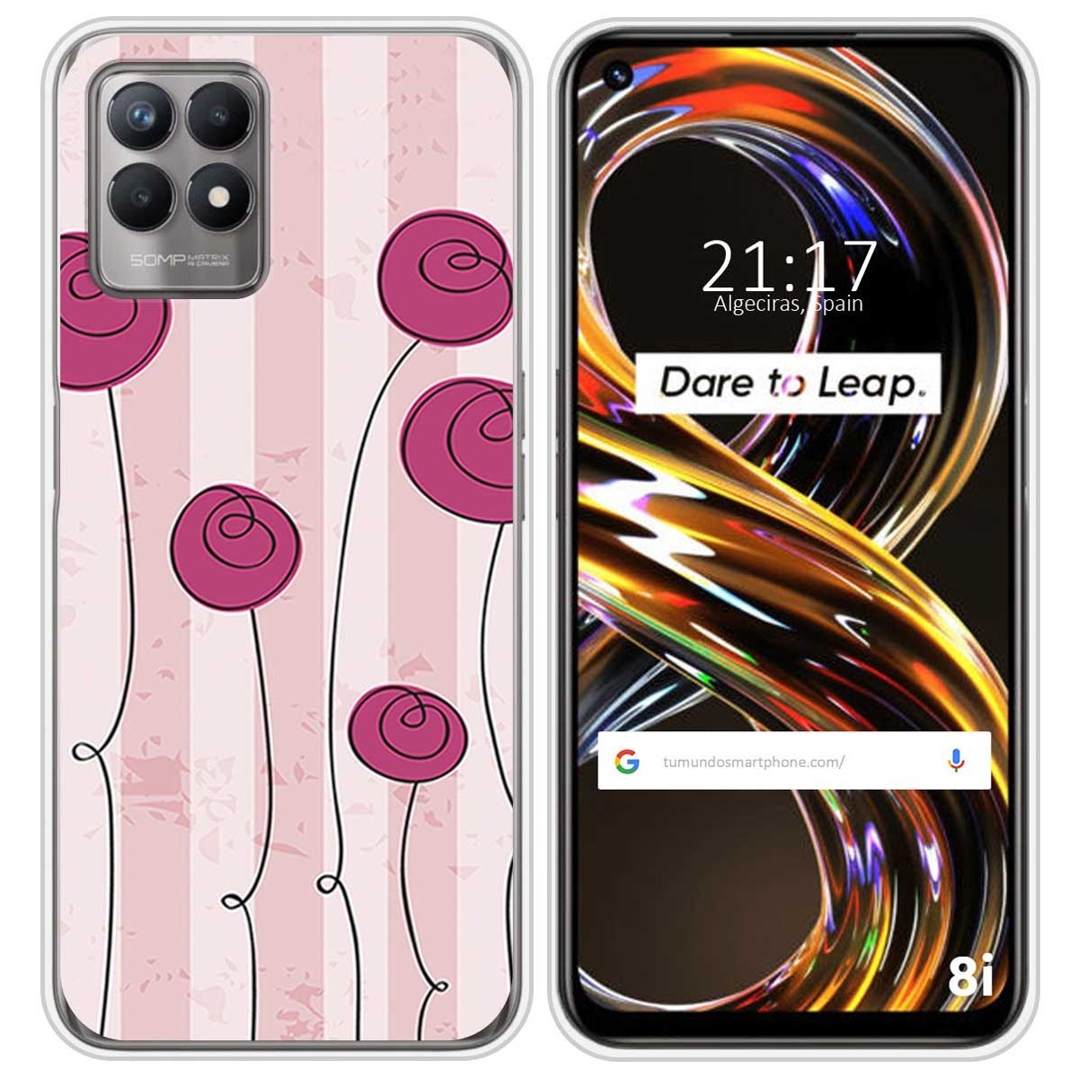 Funda Silicona para Realme 8i diseño Flores Vintage Dibujos