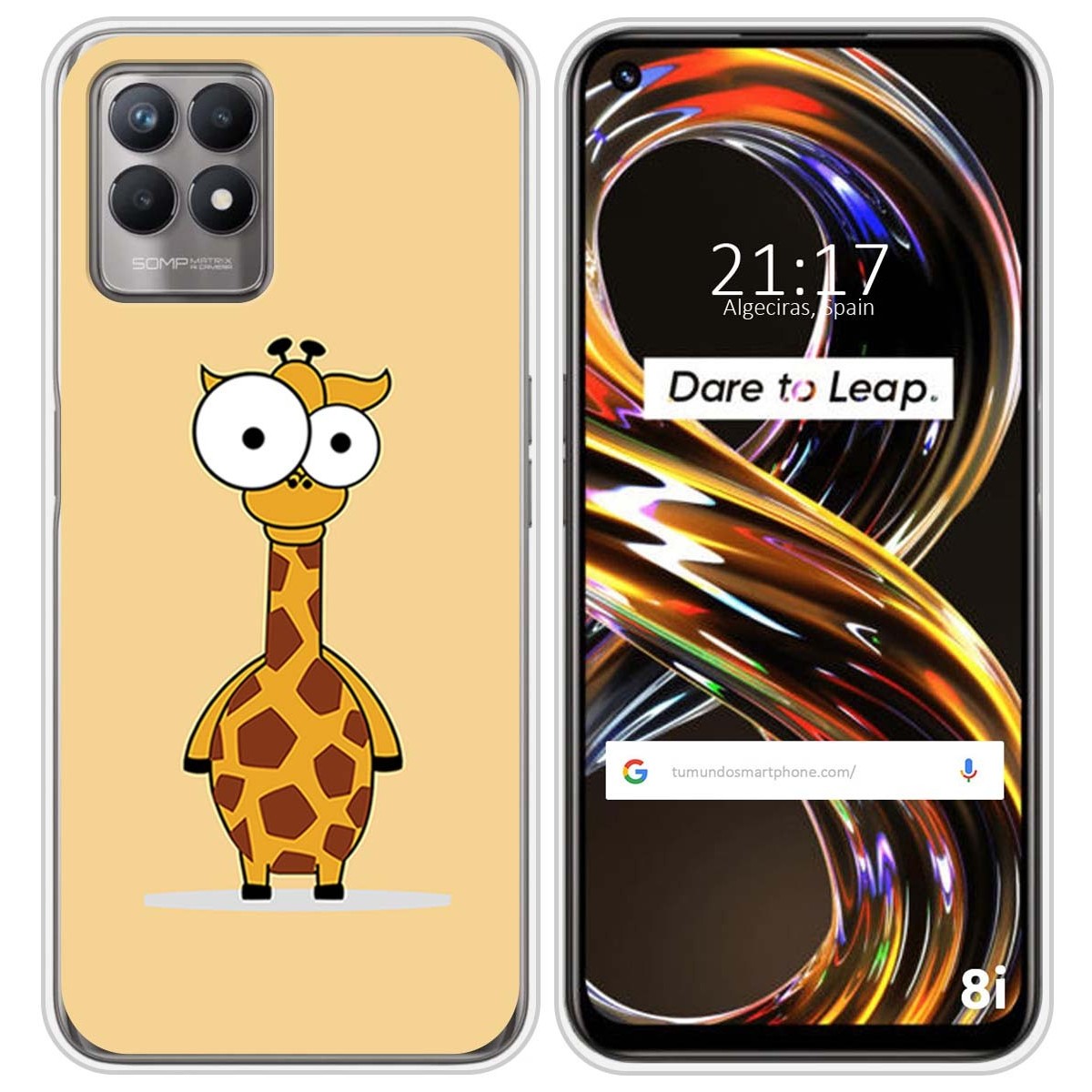 Funda Silicona para Realme 8i diseño Jirafa Dibujos