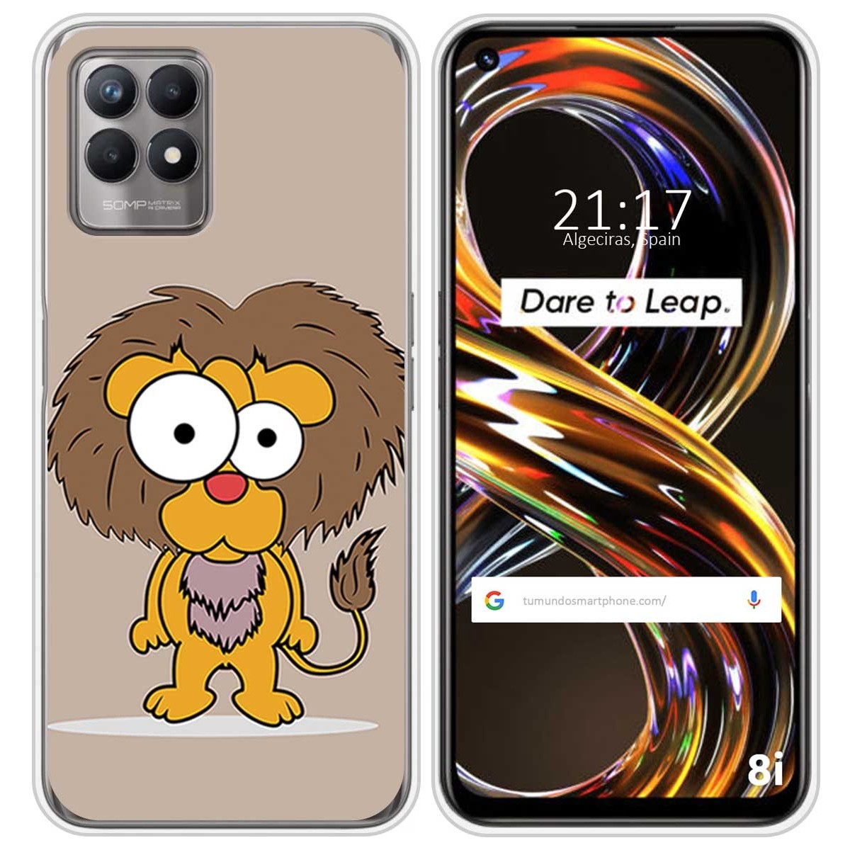 Funda Silicona para Realme 8i diseño Leon Dibujos